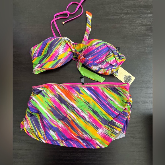 ❣️🆕A.Che Colorful Bandeau Top & Skirt Bottom Bikini❣️ - Picture 8 of 10